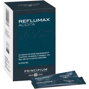 Bios Line Principium Reflumax Acidità - Integratore 24 Stick Gel con Tamarindo e Scutellaria per il Controllo dell'Acidità Gastrica