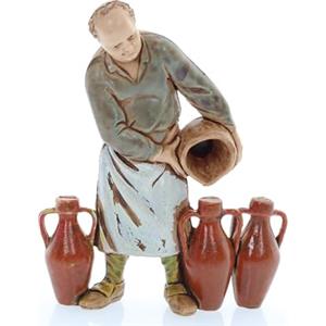 Moranduzzo Oste con Vino per Presepe da Cm 10 Scala 1:20 - Statuine Presepe Indistruttibili - Stile 700', Pittura Rifinita a Mano, Prodotto Ufficiale, Made in Italy, Scultore M. Landi