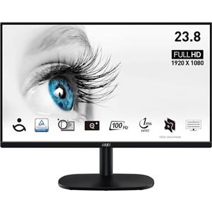 MSI PRO MP245V Monitor da 23,8 Full HD - Pannello VA (1920 x 1080), 100 Hz (con cavo HDMI), Schermo Eye-Friendly, Montabile VESA, Supporto Display Kit, Regolabile in inclinazione - HDMI 1.4, D-Sub