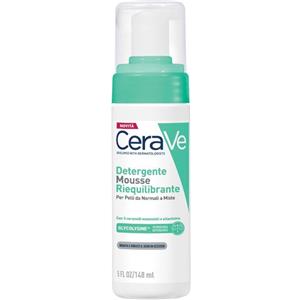 CeraVe Mousse Detergente Riequilibrante 148 ml - Detergente viso per pelli normali a miste, idratante e riequilibrante