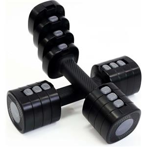 FFitness Set Manubri Regolabili Set 2 Pesi da 1 a 2,5 Kg Dumbbell 4 in 1 Attrezzatura Fitness Palestra Casa Allenamento (Nero)