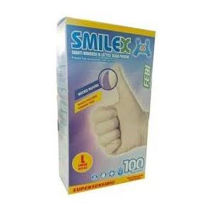 BERICAH Guanto Monouso Smilex Febi in Lattice Talcato AQL 1,0 - Taglia L, 100 Pezzi