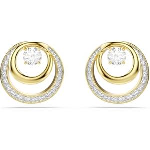 Swarovski Orecchini a lobo Hyperbola, Taglio Round, Bianchi, Placcato color oro