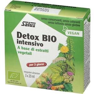 SALUS HAUS Gmbh & Co KG Salus Detox Bio Intensivo 3 x 20 ml, Integratore Drenante e Depurativo con 16 Piante e Vitamina C Naturale