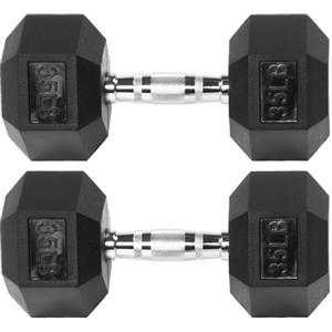 Fitvids Manubri esagonali rivestiti in gomma, 15,9 kg, coppia