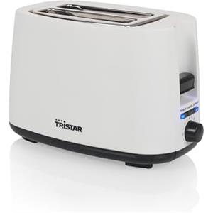 Tristar Tostapane, 2 fessure, 7 livelli di doratura, attacco per panini, funzioni di scongelamento, sollevamento, centratura e spegnimento, bianco, BR-1055