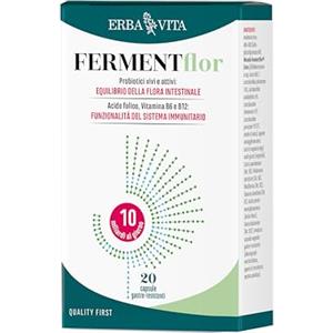 Erba Vita Fermentflor - Integratore Probiotico in 20 Capsule per l'Equilibrio della Flora Intestinale