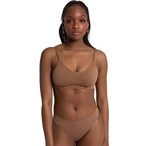 Capezio Seamless Clear Back Bra, Reggiseno Sportivo Donna, Mocha, S