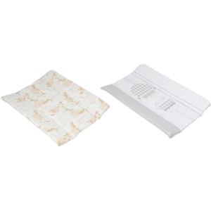 Poupy Fasciatoio da tavolo neonati, in materiale atossico e igienico, facile da lavare e riutilizzabile, con bordi rialzati