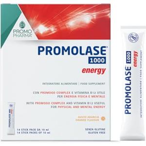 PromoPharma Promolase 1000 Energy - Integratore Alimentare Con Promogo Complex e Vitamina B12 utile per energia fisica e mentale - 14 stick da 10 ml