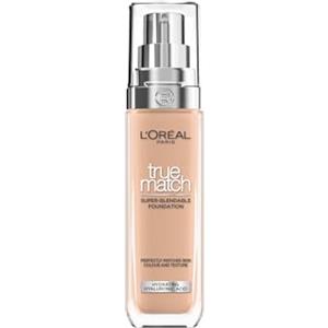 L'Oreal Paris True Match - Fondotinta liquido, infuso con acido ialuronico, SPF 17, disponibile in 40 tonalità, 4, 5 N True Beige, 30 ml