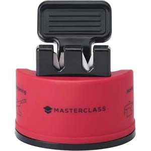 Master Class MasterClass Smart Sharp Affilacoltelli doppio con 2 frese per affilare e affilare coltelli in acciaio inox e ceramica, rosso