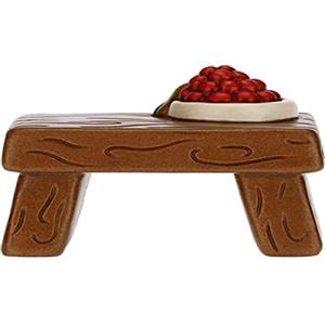 THUN - Statuina Presepe Tavolo con Frutta - Decorazioni Natale Casa - Linea Presepe Classico - Ceramica - 6,2 x 4,2 x 5,5 h cm