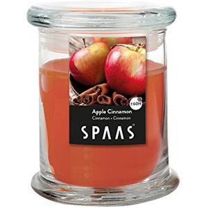 Spaas - Candela profumata in barattolo per la casa, 60 ore, mela cannella