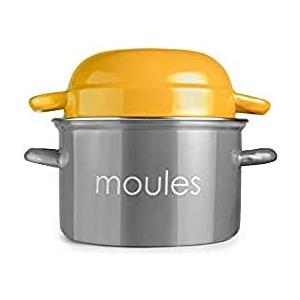 IBILI, Pentola per cozze color pesca, 18 cm, acciaio smaltato, adatta per piani a induzione.