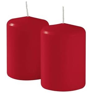 Cereria Di Giorgio - 4 Candele Cero - Diametro 7 cm Altezza 10 cm - Colore Rosso - Durata 55 ore - Non profumate
