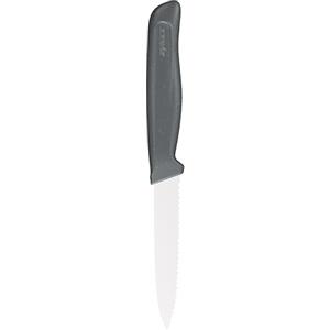 zyliss Coltello da Cucina Seghettato, 10 cm o 3.9 Pollici, Affilato in Acciaio Inossidabile Tedesco con Manico Antiscivolo in Paglia di Frumento, Coperchio di Sicurezza, da Cucina o da Verdura