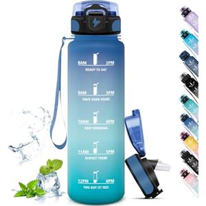 Grsta Borraccia 1 Litro, Borraccia Palestra Senza Perdite, con Cannuccia, Facile da Trasportare, per Adulti, Borraccia per Sport, Campeggi, Ciclismo