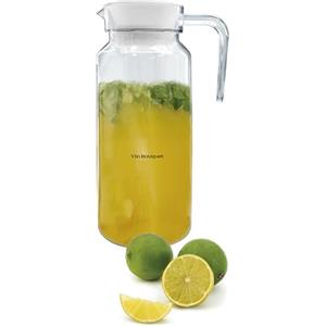 VB VIN BOUQUET FIA 1298 Caraffa rettangolare in acrilico da 1000 ml con coperchio, leggera e resistente, ideale per acqua, succhi e bevande fredde.