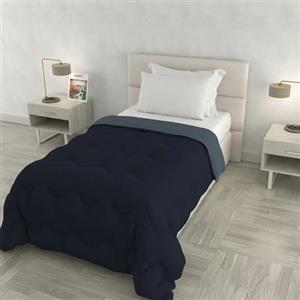 Italian Bed Linen Trapunta invernale ZOE Made in Italy bicolore doubleface, piumone imbottito 250 gr - Trapunta letto Singolo 160x250 cm - Lavabile in Lavatrice - BLU MARE/BLU