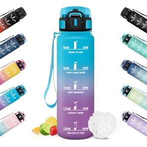 HoneyHolly Borraccia, 500ML A prova di perdite Borraccia Motivazionale, Riutilizzabile Borraccia Bambini, Semplice e Portatile, Bottiglia Acqua per Corsa, Bicicletta, Lavoro, Scuola, Borracce