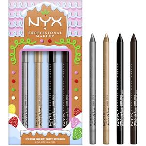 NYX Professional Makeup Holiday Epic Wear Liner Stick Kit Cofanetto Regalo Natale 4 Matite Occhi Waterproof Lunga Tenuta 36h Formula Vegana Sfumabile Colori Assortiti