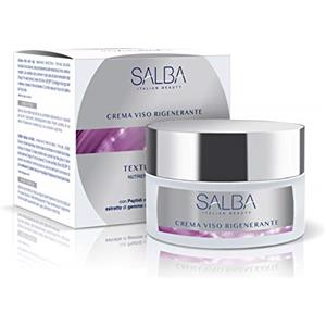 SALBA Crema Viso Rigenerante Nutriente Rassodante, Texture Ricca, con Peptidi e Ceramidi, Vitamina A, Estratto di Faggio, Olio di Melograno, per Pelli da Normali a Secche, 50 ml
