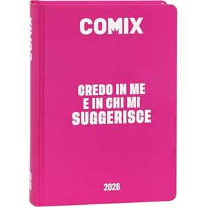 COMIX Online Exclusive - Diario Giornaliero 16 Mesi, Diario Scuola 2025-2026, con Copertina Rigida, Ideale per la Scuola Media e Superiore, 13x17.8h cm, Rosso