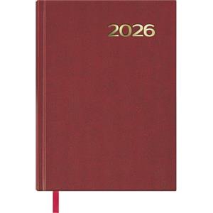 Dohe - Agenda 2026 - Pagina, formato A5 (14 x 20 cm), copertina rigida, 12 mesi da gennaio a dicembre, pianificatore annuale in spagnolo con segnalibro - Sintex Bordeaux