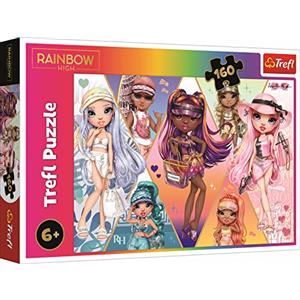 Trefl - Rainbow High, Amici Allegri - Puzzle 160 Elementi - Puzzle colorati con personaggi delle fiabe Rainbow High, Intrattenimento creativo, Divertimento per bambini dai 3 anni