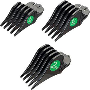 SYF-UN Set di protezioni per tagliacapelli per tagliacapelli Wahl Senior Clippers con clip in plastica, lunghezza 5,1 cm/3,8 cm/3,2 cm, si adatta alla maggior parte dei cordless (nero)