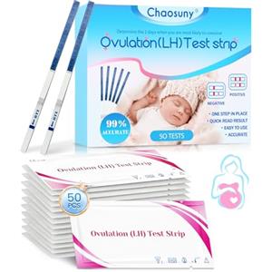 Chaosuny 50 Ovulation Tests, Ovulation Home Test Kit, Monitoraggio Attendibile del Periodo Fertile, Optimal Sensitivity, Risultati rapidi e precisi, Adatto per le donne da usare a casa