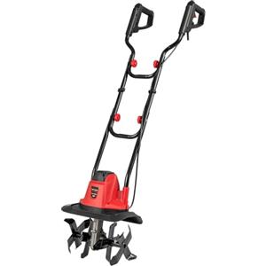 SOARS Motozappa Elettrica Pieghevole 750W, Larghezza di Lavoro 32 cm Profondità di Lavoro 22 cm, 4 Lame, Zappatrice Elettrica per Orto e Giardino (Rosso, 32 x 24 x 138 cm)
