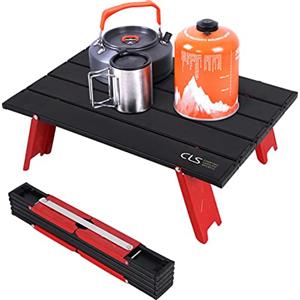 Tuzsocr Tavolo da campeggio pieghevole,Tavolo da campeggio piccolo in lega di alluminio,Tavolo da picnic portatile,con borsa per il trasporto, per attività all'aperto,Cucina,Spiaggia,Giardino,Balcone (Rosso)