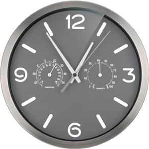 Bresser - MyTime Thermo-/Hygro, Orologio da parete, acciaio, grigio, 0 cm