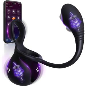 CSEDF-CRYP Prostata Vibratore Anale con Anello Pene Vibratore per Uomini, Massaggiatore Prostatico, Vibratoreper Uomo Professionale Plug Analesex Toy, Plug Anale-Dilatatore Uomo, Sex Toys Sessuali per Uomini