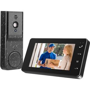 Nastopee Campanello senza fili da Esterno 1080P, IPS di 4.3 Videocitofono, Citofono senza fili da Esterno, Audio Bidirezionale, Impermeabile IP65, Visione a 80° & Visione Notturna, Nessun WiFi