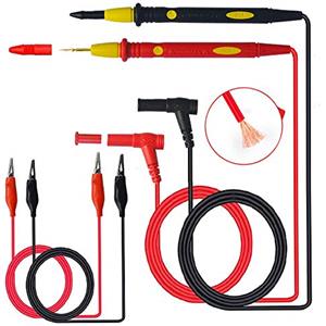 senvenelec Kit linea di test multimetro multifunzione 1000V 20A, strumento sonda multimetro con clip a coccodrillo, testa a banana, utilizzato per test di laboratorio, test elettrico (2 pezzi).