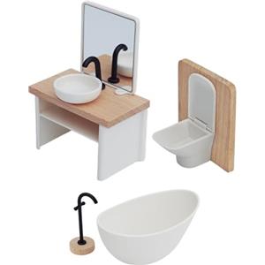 TTETTZ 4 Pezzi in 1:12, Set da Bagno per casa delle Bambole, Accessori per WC, Kit di mobili in Miniatura
