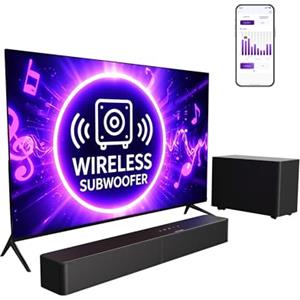 ULTIMEA Soundbar con Subwoofer Wireless, 240W Potenza di Picco, VoiceMX e BassMX, App Controllo, 2.1 canali Sound Bar per Smart TV, Bassi Regolabili, HDMI, Ottico, Bluetooth 6.0, Poseidon M30