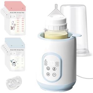Bizcasa Scaldabiberon, Multifunzione Sterilizzatore Biberon, Scaldabiberon per Biberon Elettrico, Touchscreen Termostato Intelligente, con borsa per la conservazione del latte e ciuccio (Blu)
