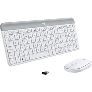 Logitech MK470 Kit Mouse e Tastiera, Layout ‎Americano Qwerty, Bianco
