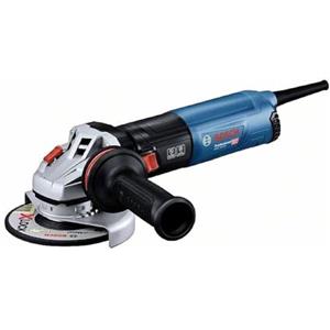 Bosch Professional Smerigliatrice angolare GWS 14-125 (1400 Watt, impugn. suppl,cuffia di prot,cuffia di prot.antitaglio con clip,chiave a due perni,flangia di mont,dado di serr,conf. in cartone) Blue