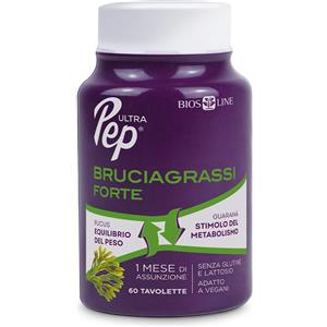 BIOS LINE UltraPep Bruciagrassi Forte - Integratore con Guaranà, Fucus e Gymnema, 60 Tavolette Senza Glutine e Lattosio
