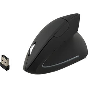 HpLive Mouse ergonomico verticale senza fili con porta USB, clic silenzioso, design illuminato e tracciamento fotoelettrico preciso per ufficio e gioco, nero (nero)