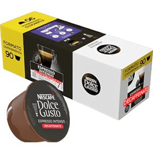 Nescafè Espresso Intenso Decaffeinato - 90 Capsule per Dolce Gusto, Gusto Ricco e Profondo
