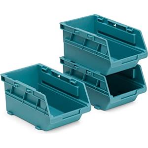 Navaris Set 3x Organizer Porta Oggetti Modulari - Cassette Porta Utensili Lavoro - Contenitori Impilabili Struttura Componibile - Vaschette Porta Attrezzi 16,2x10x8cm