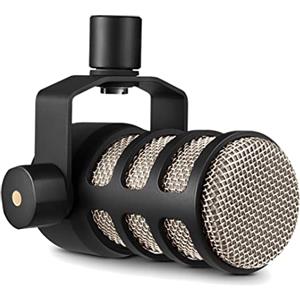 RØDE PodMic Microfono Dinamico di Qualità Broadcast con Supporto a Sbalzo Integrato per Podcasting, Streaming, Gaming e Registrazione Vocale