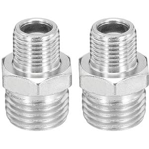 PATIKIL Adattatore per Tubo Aerografo da 1/8 a 1/4, 2 Pezzi Adattatore di trasformazione Maschio Bsp da 1/8 a Maschio Bsp da 1/4 in Metallo per Compressori d'Aria
