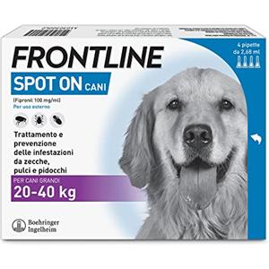 BOEHRINGER Frontline Spot On Antiparassitario per Cani Grandi 20-40 kg - 4 Pipette da 2,68 ml